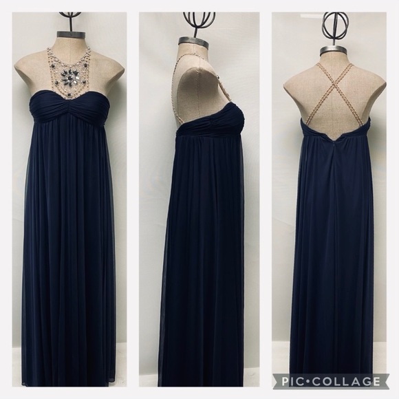 Adrianna Papell empire waist top jewels long gown - Picture 2 of 12